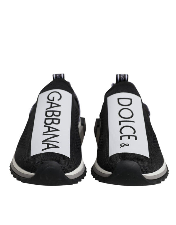 Dolce & Gabbana Black White Slip On Sorrento Sneakers Shoes