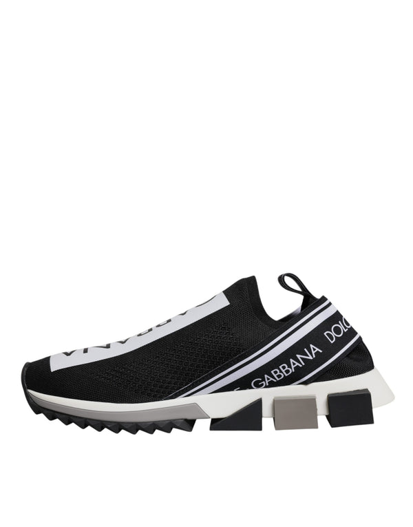 Dolce & Gabbana Black White Slip On Sorrento Sneakers Shoes