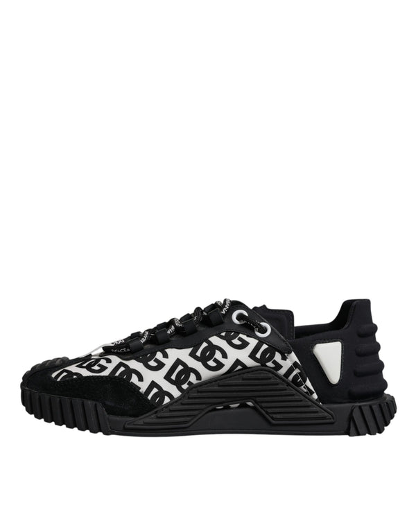 Dolce & Gabbana Black Logo Lace Up Low Top NS1 Sneakers Shoes