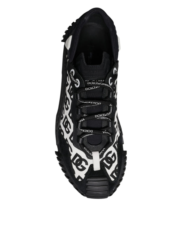 Dolce & Gabbana Black Logo Lace Up Low Top NS1 Sneakers Shoes