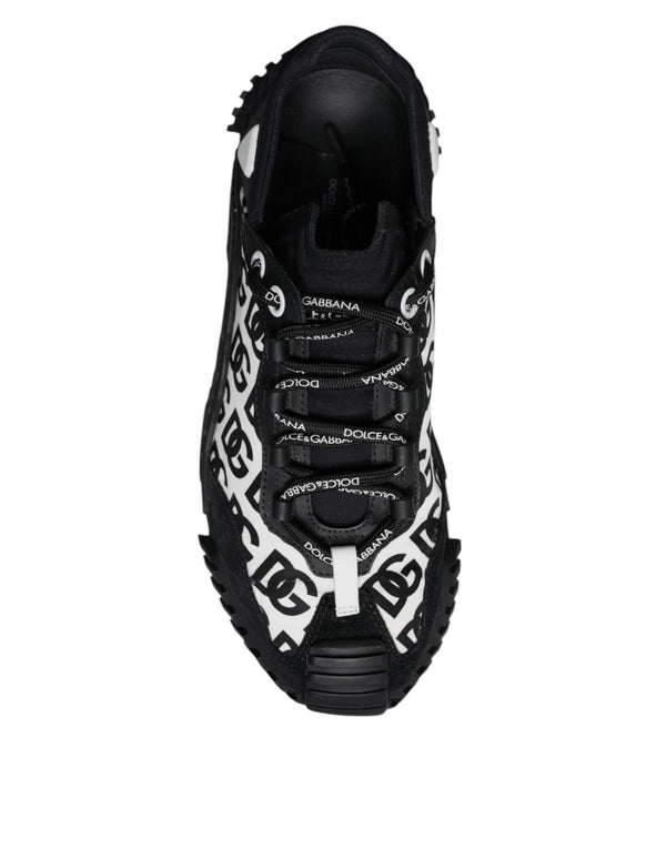 Dolce & Gabbana Black Logo Lace Up Low Top NS1 Sneakers Shoes