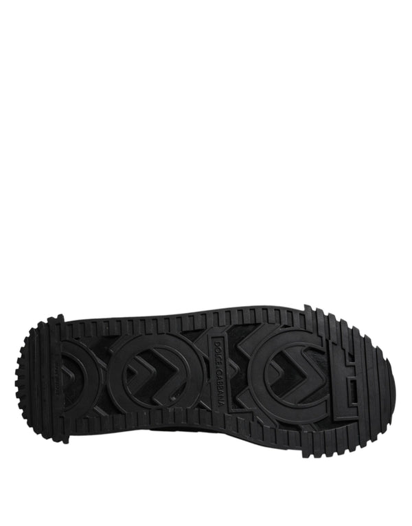 Dolce & Gabbana Black Logo Lace Up Low Top NS1 Sneakers Shoes
