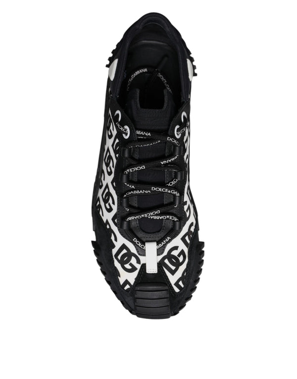Dolce & Gabbana Black Logo Lace Up Low Top NS1 Sneakers Shoes
