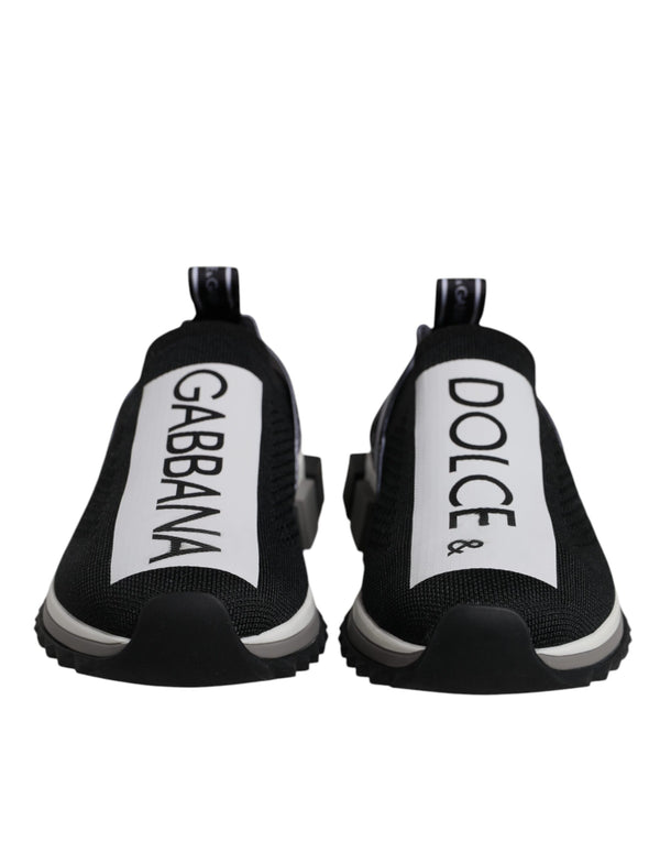 Dolce & Gabbana Black White Slip On Sorrento Sneakers Shoes