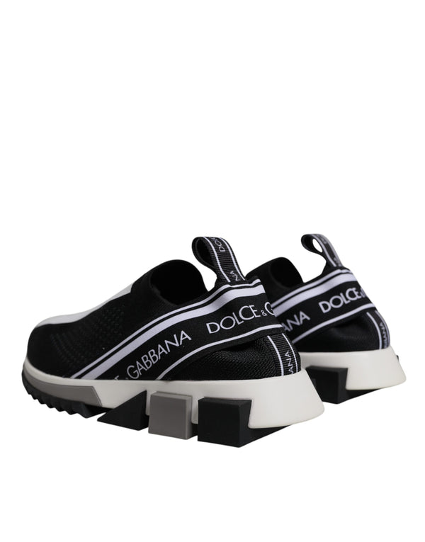 Dolce & Gabbana Black White Slip On Sorrento Sneakers Shoes