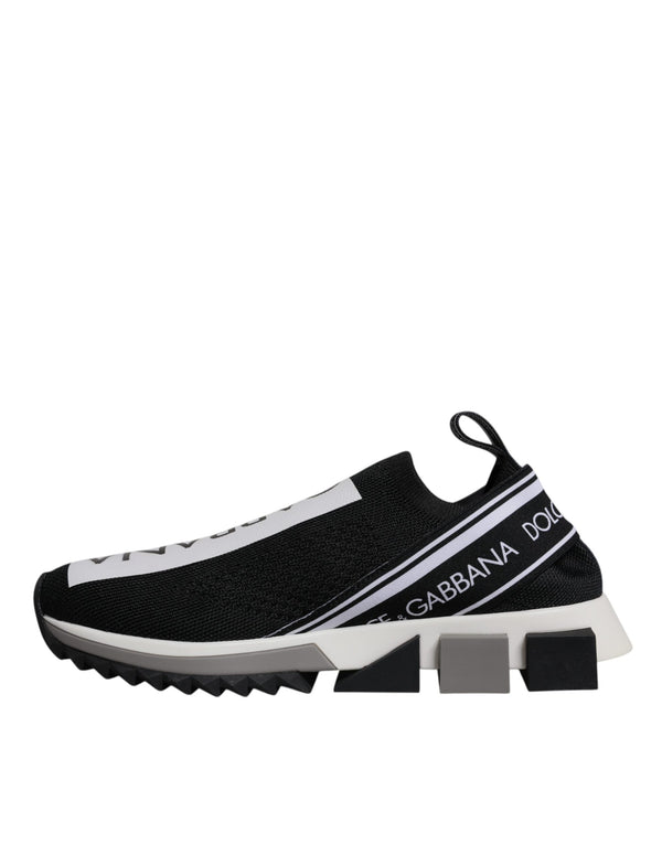 Dolce & Gabbana Black White Slip On Sorrento Sneakers Shoes