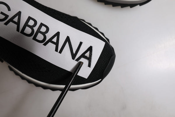 Dolce & Gabbana Black White Slip On Sorrento Sneakers Shoes