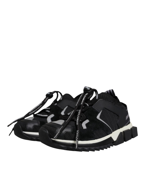 Dolce & Gabbana Black Mesh Sorrento Trekking Sneakers Shoes