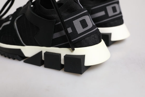 Dolce & Gabbana Black Mesh Sorrento Trekking Sneakers Shoes