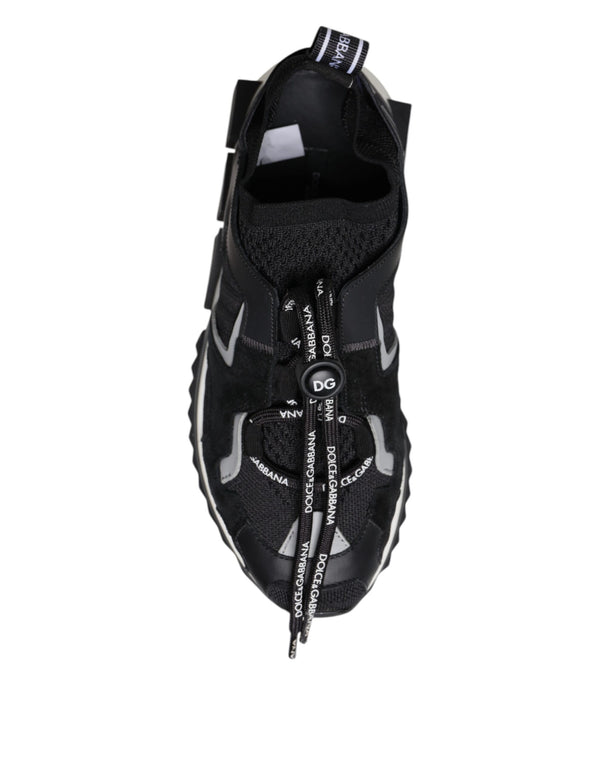Dolce & Gabbana Black Mesh Sorrento Trekking Sneakers Shoes