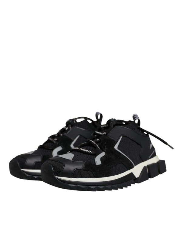 Dolce & Gabbana Black Mesh Sorrento Trekking Sneakers Shoes