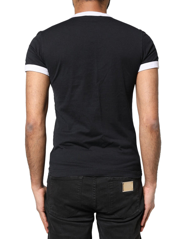 Dolce & Gabbana Black Sicilia Crew Neck Short Sleeve T-shirt