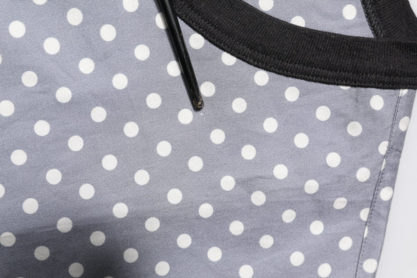 Dolce & Gabbana Gray Polka Dot Pin-Up Print Crew Neck T-shirt