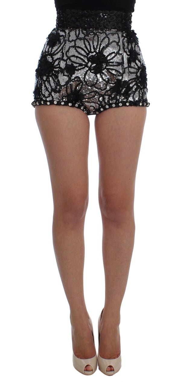 Dolce &amp; Gabbana Black Crystal paljetoidut minishortsit 