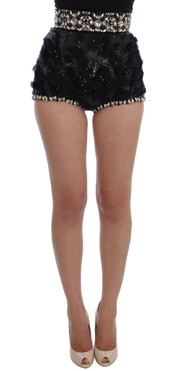 Dolce &amp; Gabbana Black Crystal paljetoidut minishortsit 