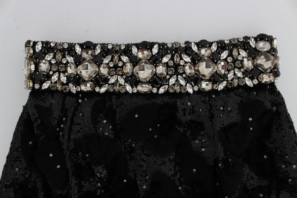 Dolce &amp; Gabbana Black Crystal paljetoidut minishortsit 