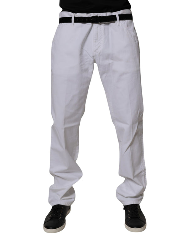 Dolce & Gabbana White Cotton Straight Men Denim Jeans