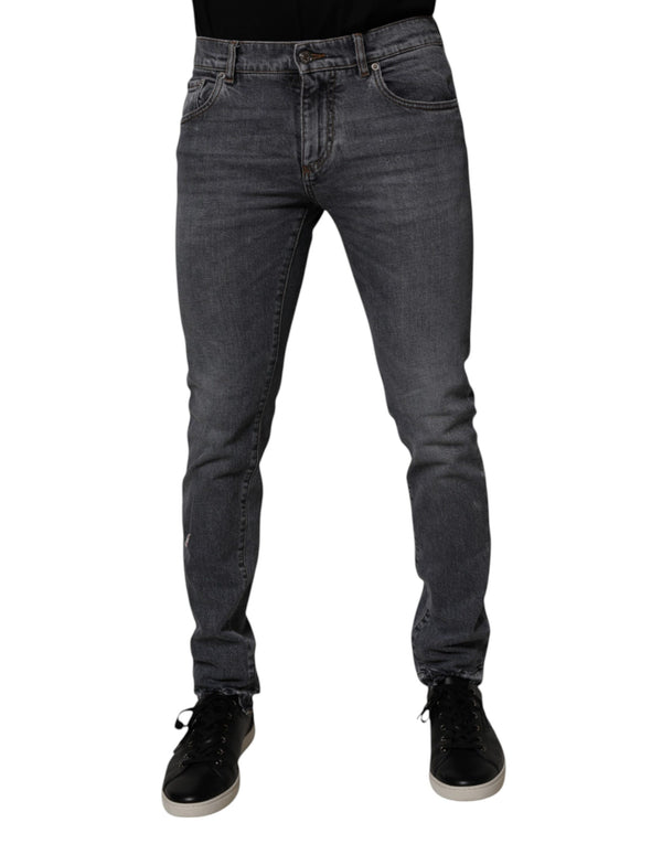 Dolce & Gabbana Dark Gray Cotton Stretch Skinny Denim Jeans