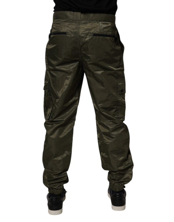 Dolce & Gabbana Dark Green Nylon Cargo Pants