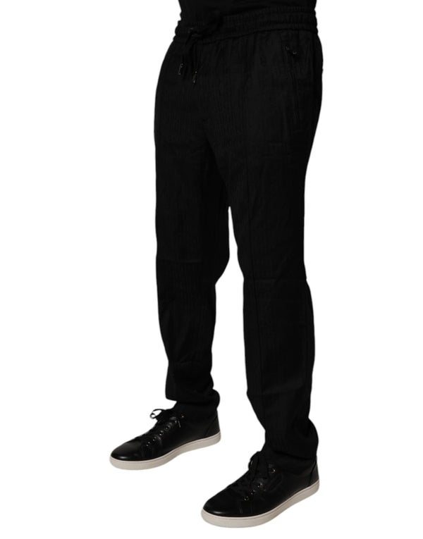 Dolce & Gabbana Black Wool Jogger Sweatpants Pants