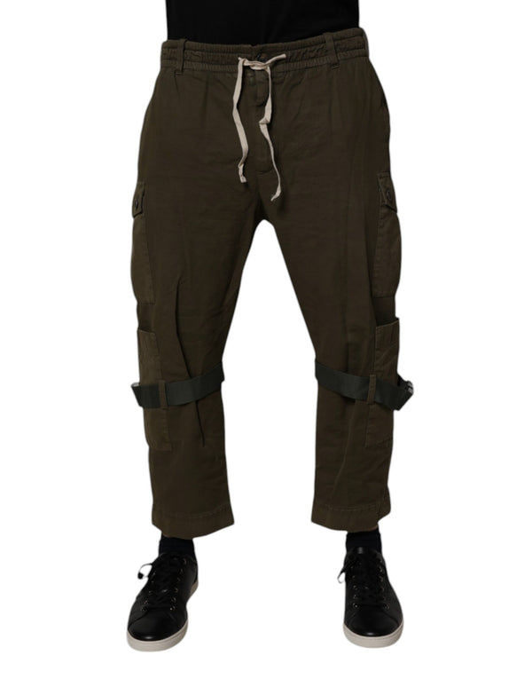 Dolce & Gabbana Brown Cotton Stretch Cargo Pants
