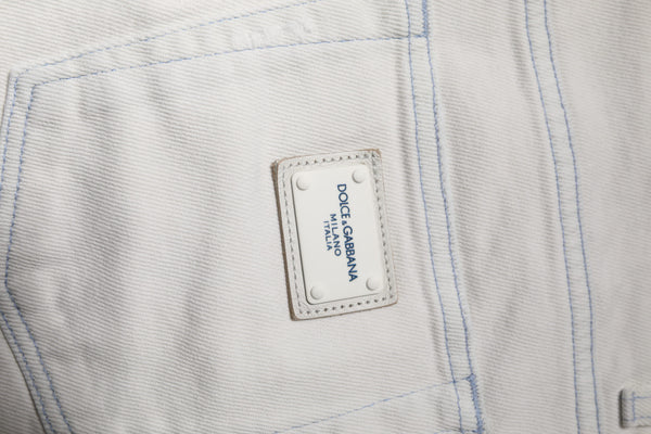 Dolce & Gabbana White Cotton Stretch Skinny Slim Denim Jeans