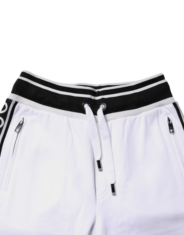 Dolce & Gabbana White King Cotton Bermuda Sweatshorts Shorts