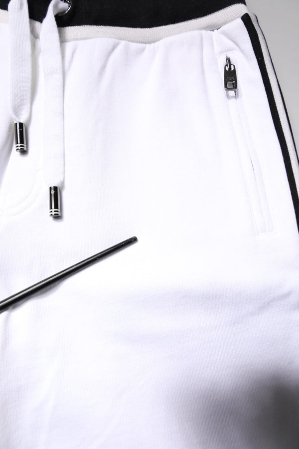 Dolce & Gabbana White King Cotton Bermuda Sweatshorts Shorts