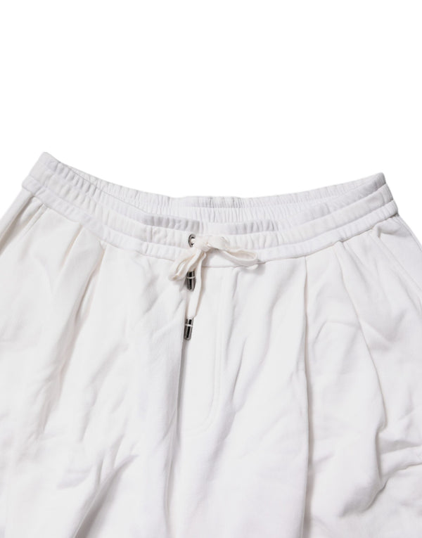 Dolce & Gabbana White Cotton Cargo Bermuda Sweatshorts Shorts