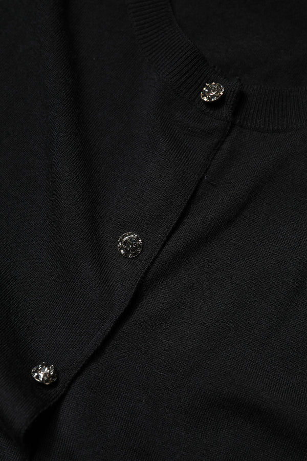 Dolce & Gabbana Black Button Down Short Sleeve Blouse Top