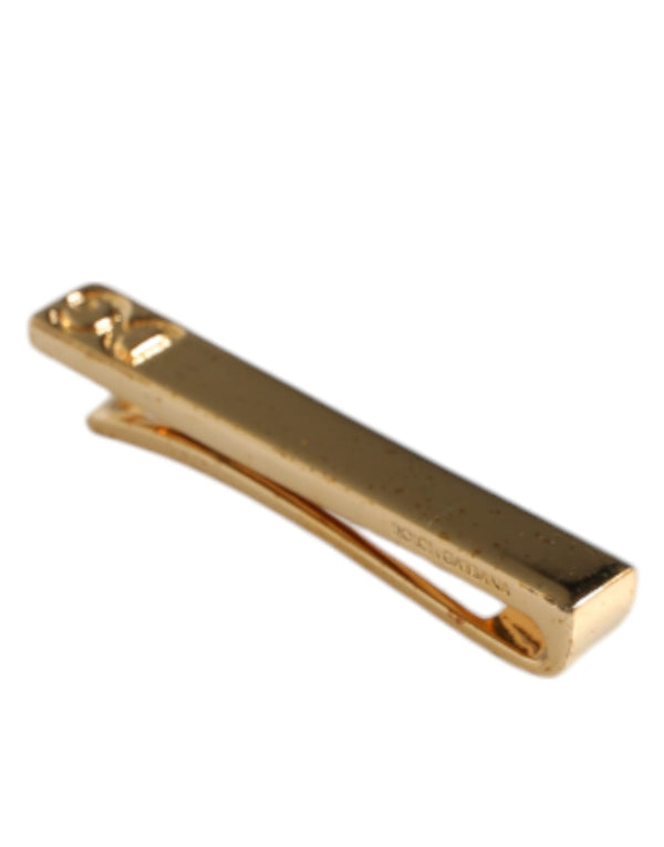 Dolce & Gabbana Gold Tone Brass Crystal Branded Accessory Tie Clip Bar
