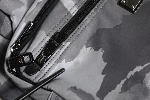 Dolce & Gabbana Black Camouflage Shoulder Strap Logo Plaque Bag