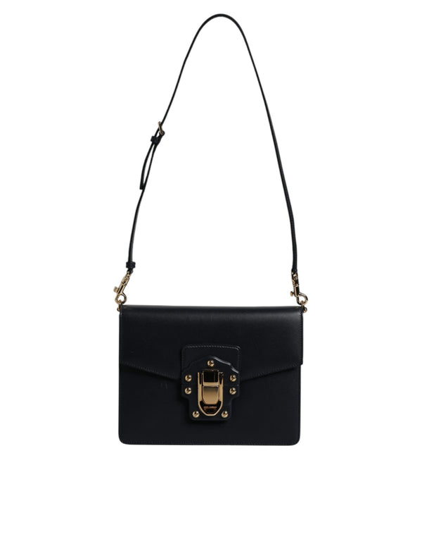 Dolce & Gabbana Black Calfskin Leather Shoulder Strap Bag