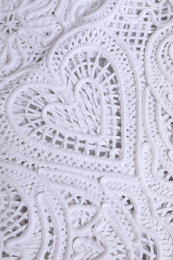 Dolce & Gabbana White Cordonetto Lace Beatrice Tote Shopping Bag