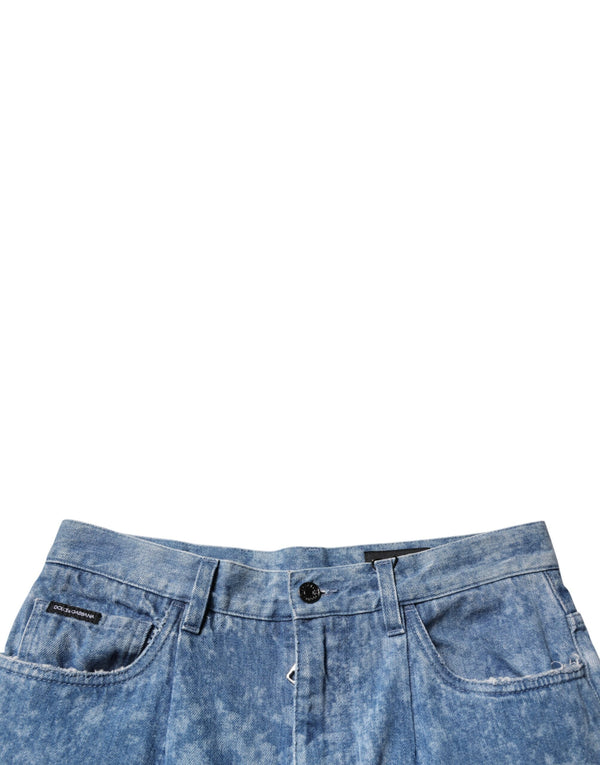 Dolce & Gabbana Blue Tie Dye Cotton Skinny Men Denim Jeans