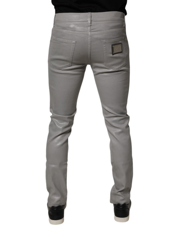 Dolce & Gabbana Gray Cotton Stretch Men Slim Fit Denim Jeans