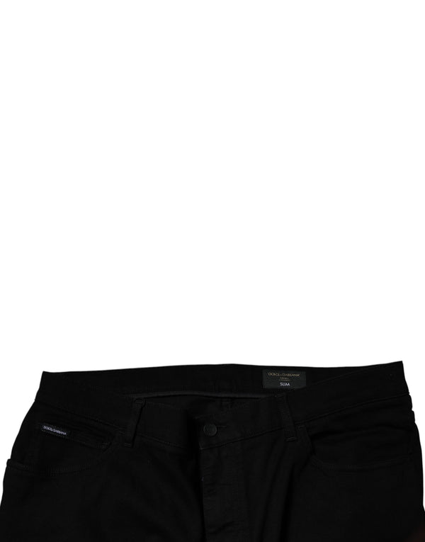 Dolce & Gabbana Black Cotton Stretch Slim Fit Denim Jeans