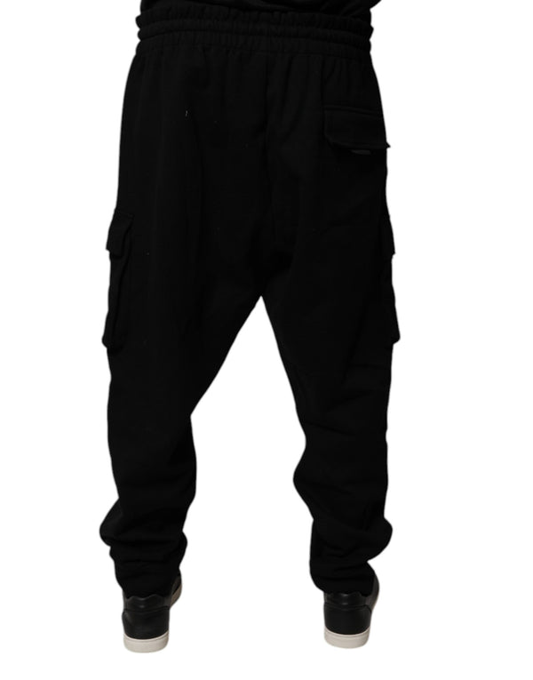 Dolce & Gabbana Black Cotton Jogger Cargo Sweatpants Pants