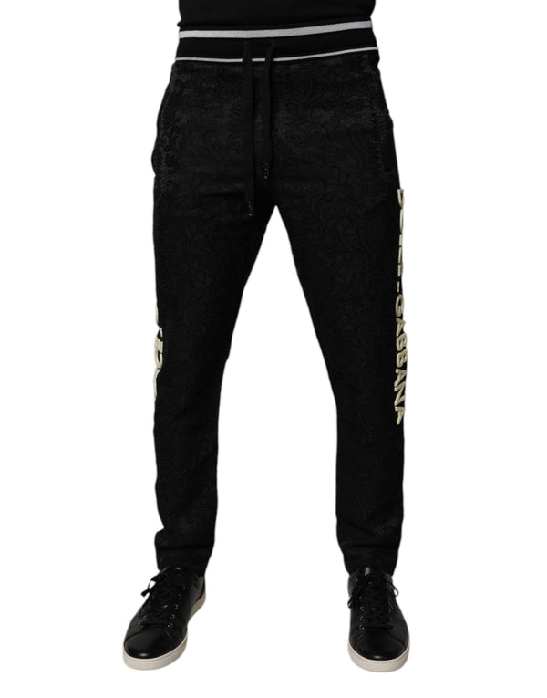 Dolce & Gabbana Black Mid Waist Jogger Men Sweatpants Pants