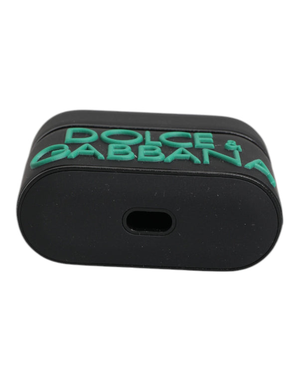 Dolce & Gabbana Black Orange Silicone Embossed Logo Airpods Case