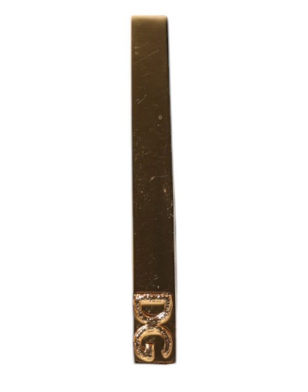Dolce & Gabbana Gold Tone Brass Logo Branded Tie Clip Bar
