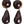 Dolce & Gabbana Gold Brass Black Pearl Clip On Dangling Jewelry Earrings