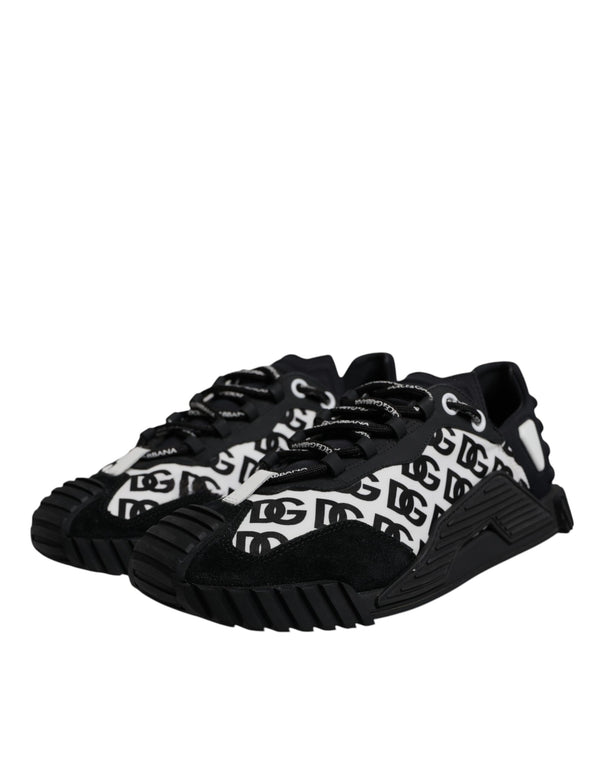 Dolce & Gabbana Black Logo Lace Up Low Top NS1 Sneakers Shoes