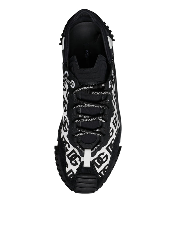 Dolce & Gabbana Black Logo Lace Up Low Top NS1 Sneakers Shoes