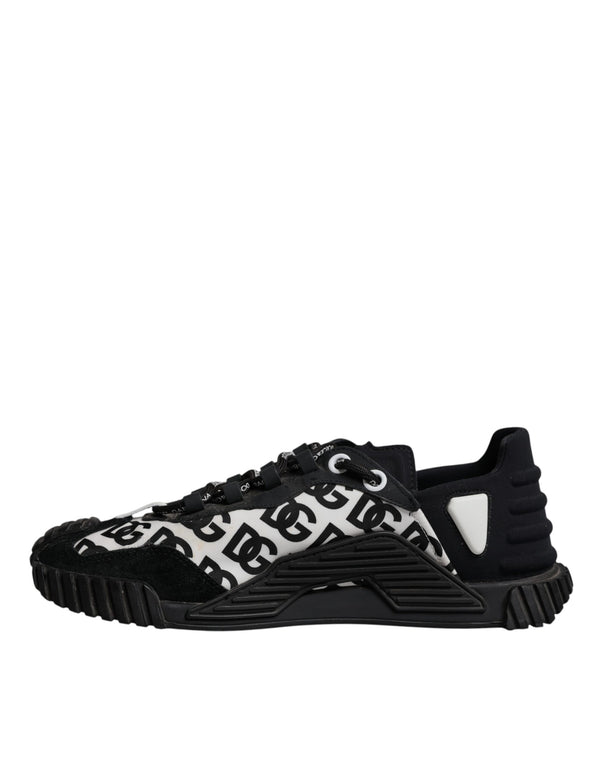 Dolce & Gabbana Black Logo Lace Up Low Top NS1 Sneakers Shoes