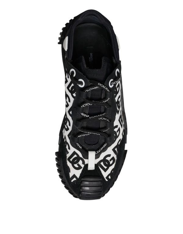 Dolce & Gabbana Black Logo Lace Up Low Top NS1 Sneakers Shoes