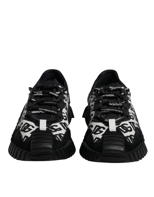 Dolce & Gabbana Black Logo Lace Up Low Top NS1 Sneakers Shoes