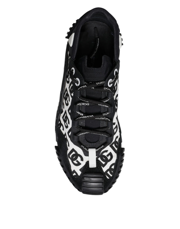 Dolce & Gabbana Black Logo Lace Up Low Top NS1 Sneakers Shoes