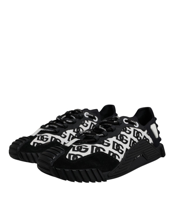 Dolce & Gabbana Black Logo Lace Up Low Top NS1 Sneakers Shoes