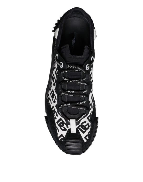 Dolce & Gabbana Black Logo Lace Up Low Top NS1 Sneakers Shoes